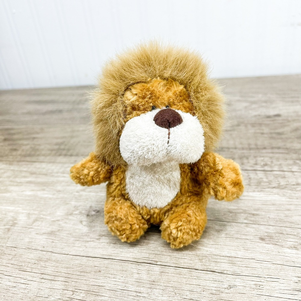 Gund Lion Plush Stuffed Animal Tan Brown Fuzzy Mane 43341 Small 4.5 Inch